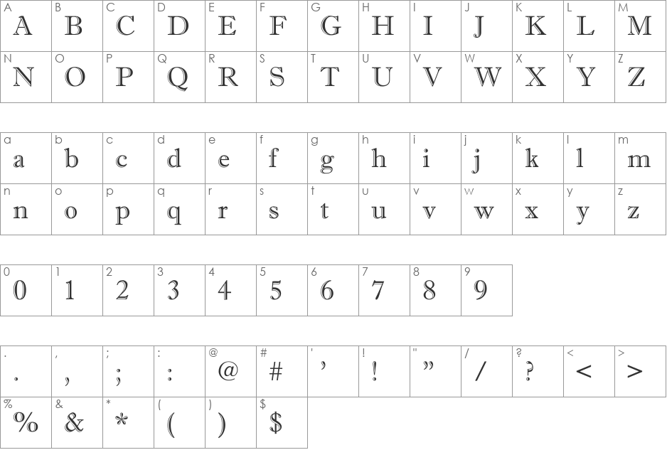a_AntiqueGr font character map preview