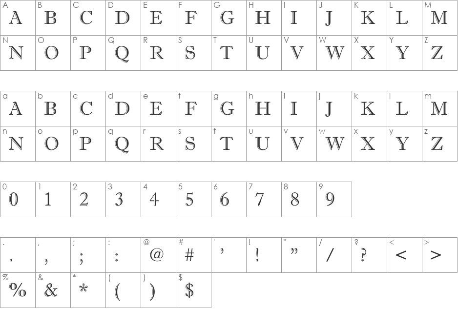 a_AntiqueTitulGr font character map preview