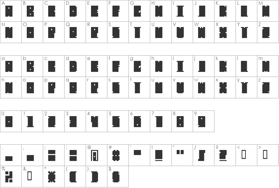 Mischstab Decibel Repulse font character map preview