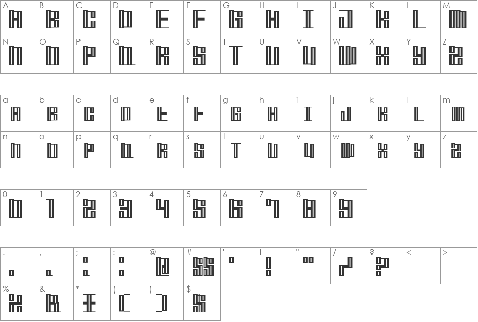 Mischstab Opium River font character map preview
