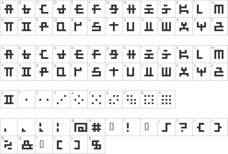 Mischstab Umbrella Patina font character map preview