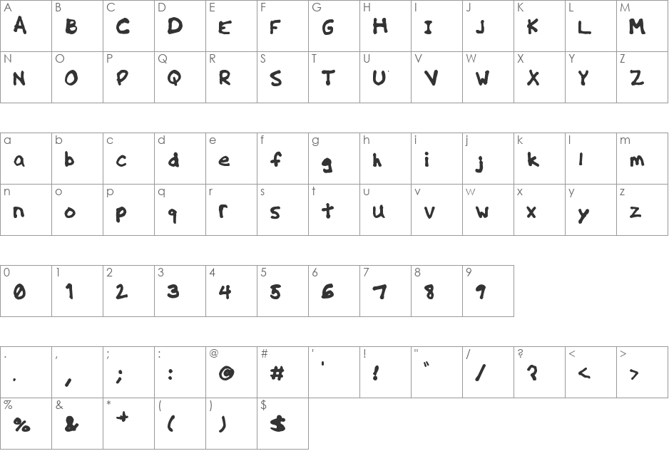 misselhorn font character map preview