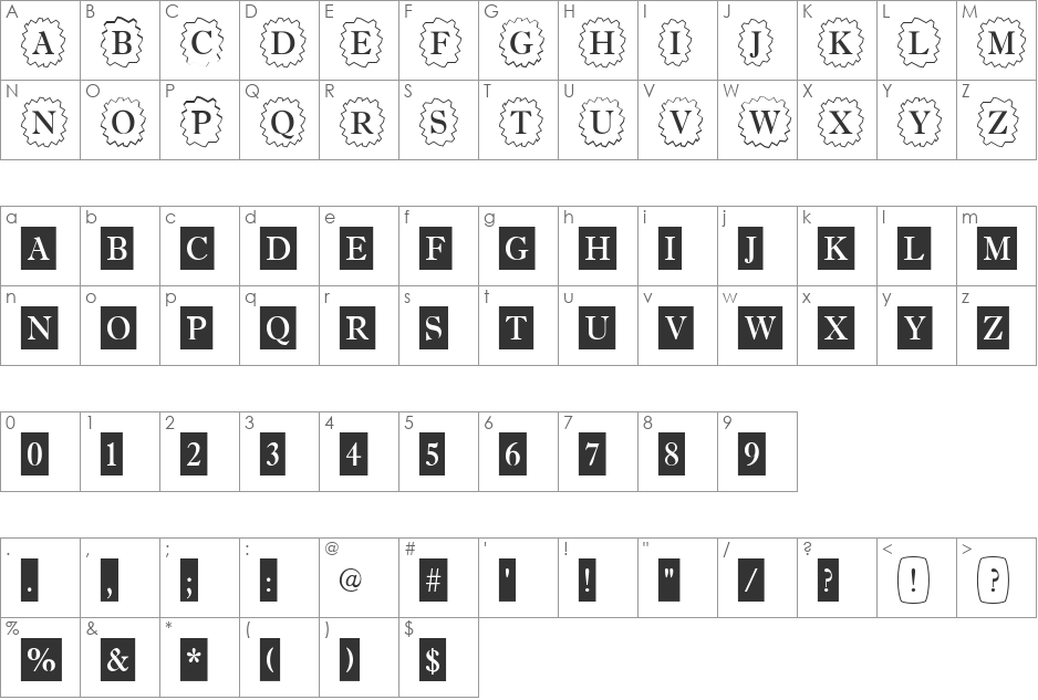 a_AntiqueTrdCmDc3Cb font character map preview