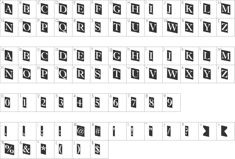 a_AntiqueTtlTrdCmDn font character map preview