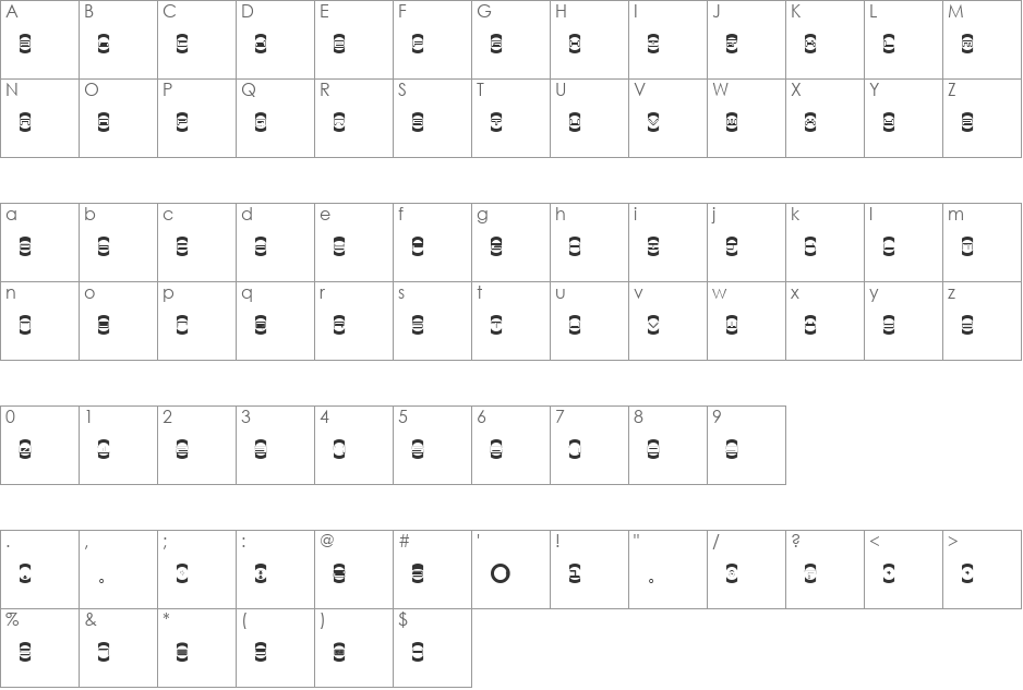 Mister Dope font character map preview