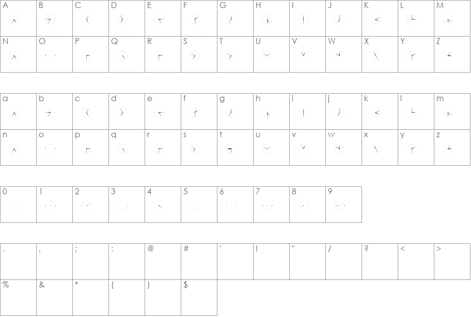 mister wolf font character map preview