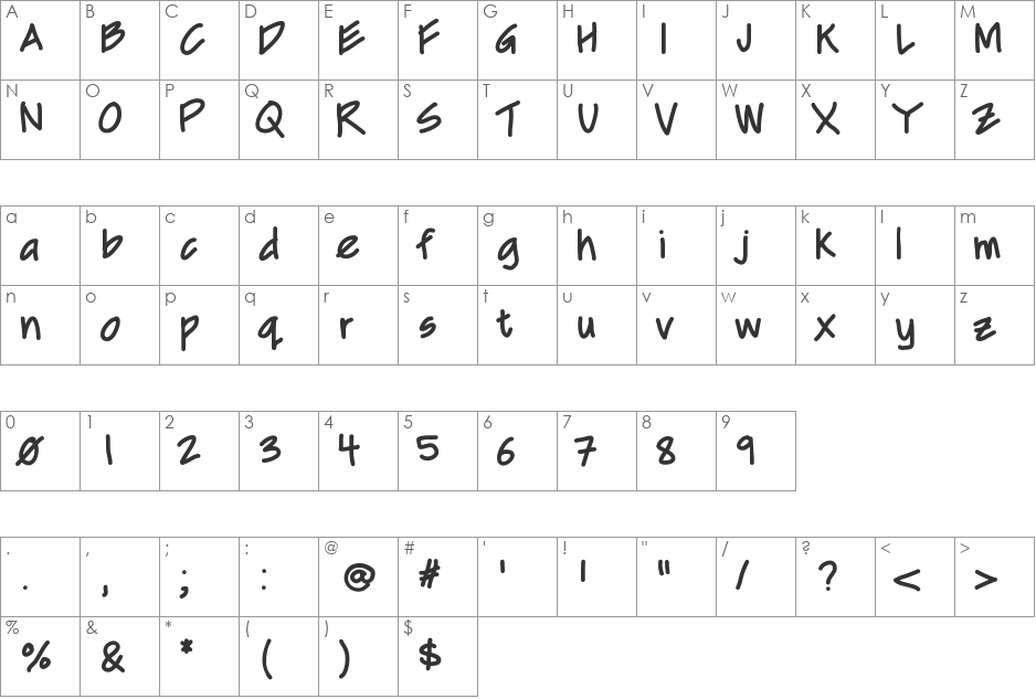 MixCD font character map preview