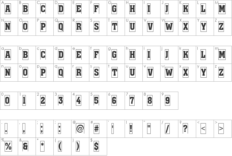 a_AssuanTitulCmFr font character map preview