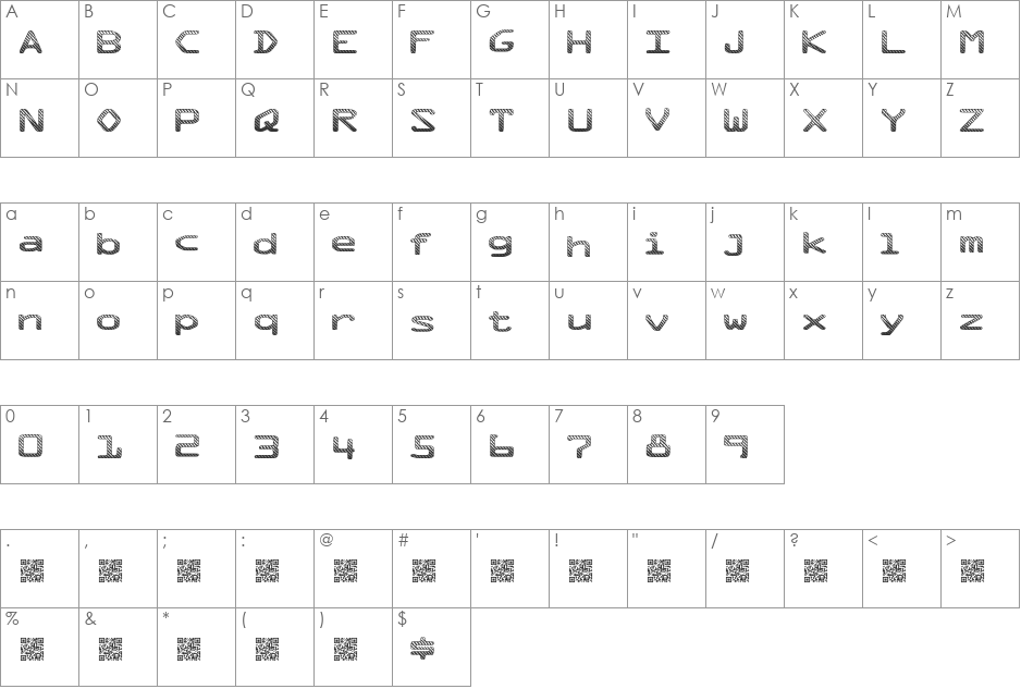 MixTape font character map preview