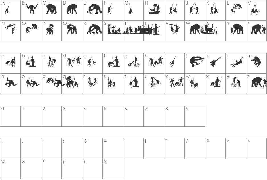 MKapishTwo font character map preview