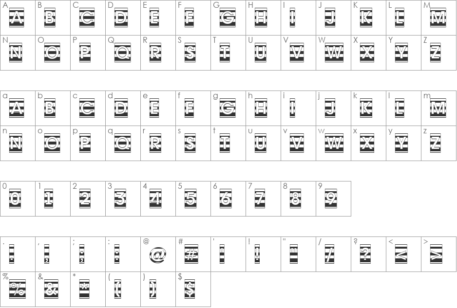 a_AvanteCmGrdStr font character map preview