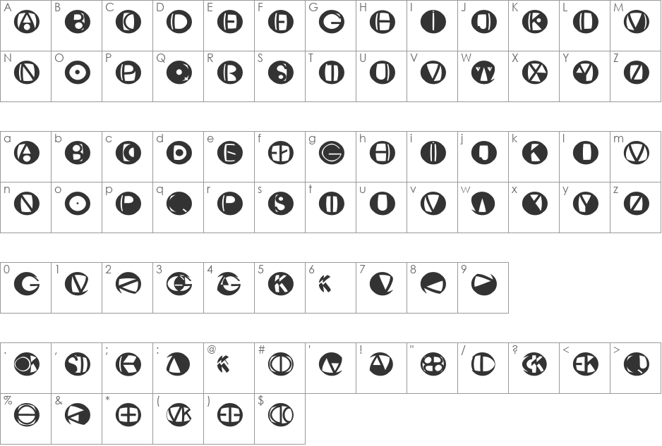 MKLogoSketches font character map preview