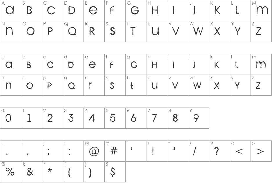 a_AvanteCpsLCBrk font character map preview