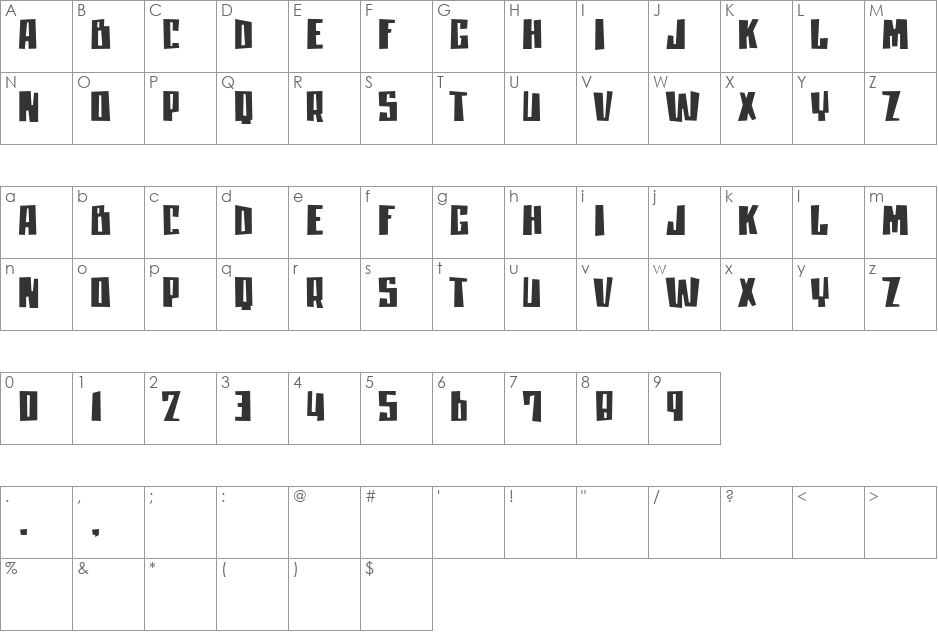 moanLisa font character map preview