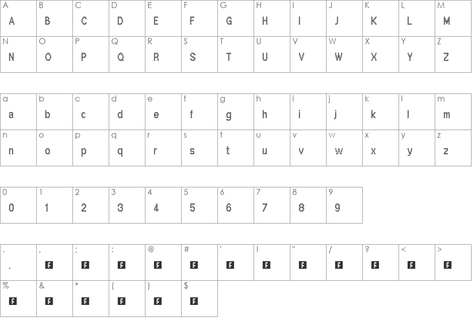 Mobitec (13x9) font character map preview