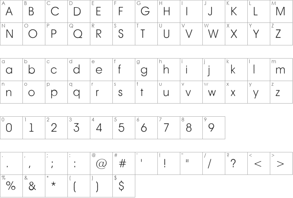 a_AvanteRough font character map preview