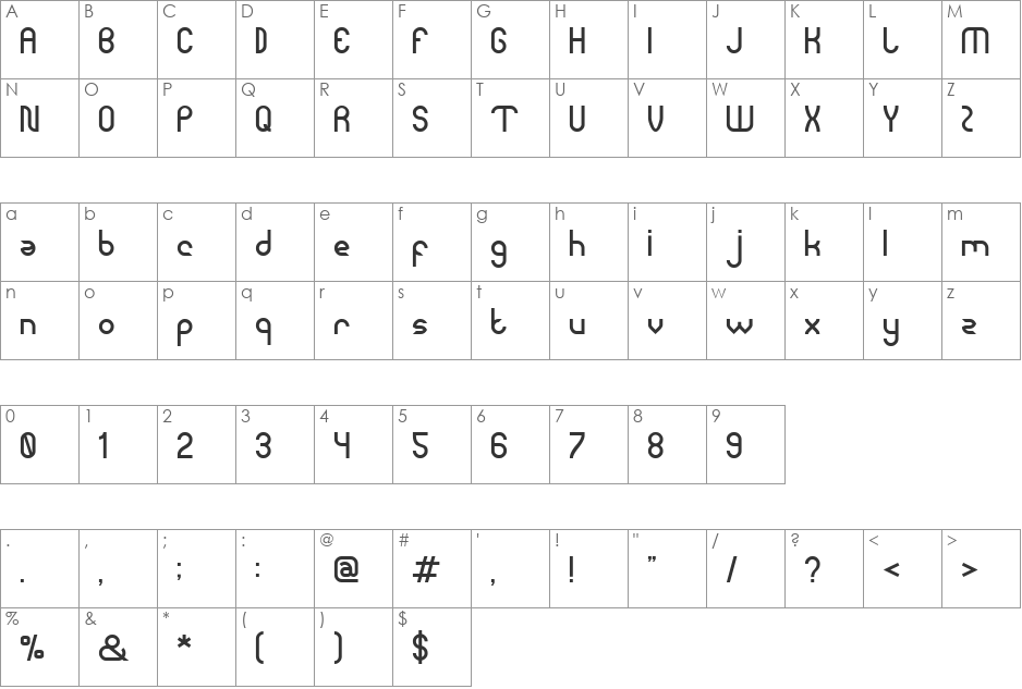 Modern Building font character map preview