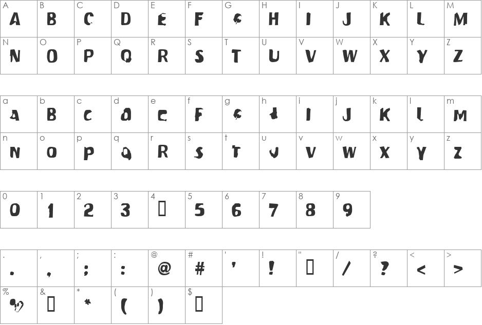 Modern Conformist font character map preview