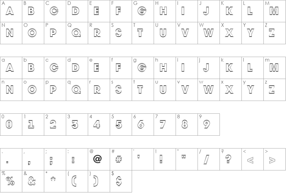 a_AvanteTitul2Otl font character map preview