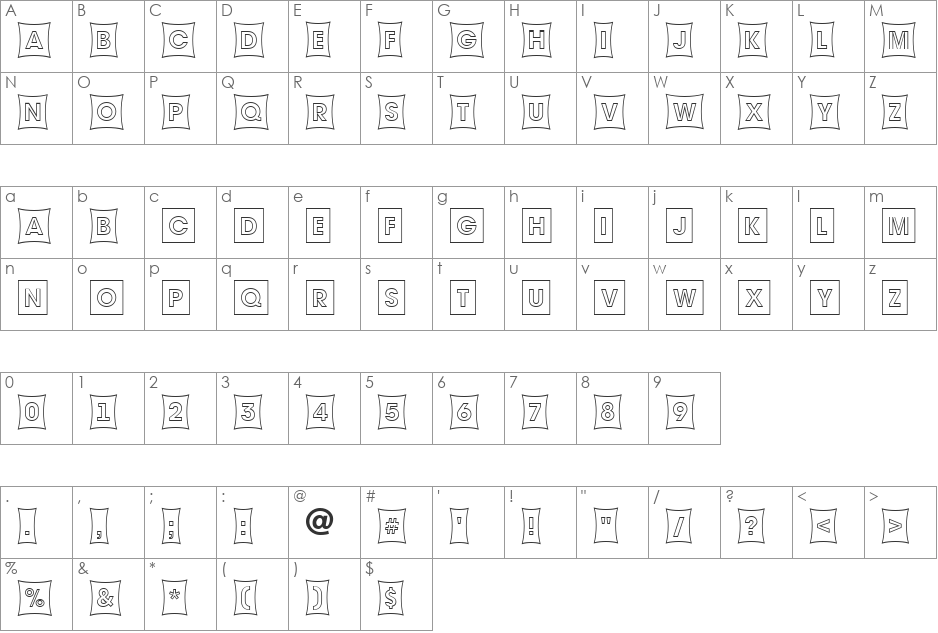 a_AvanteTitulCmFshOtl font character map preview