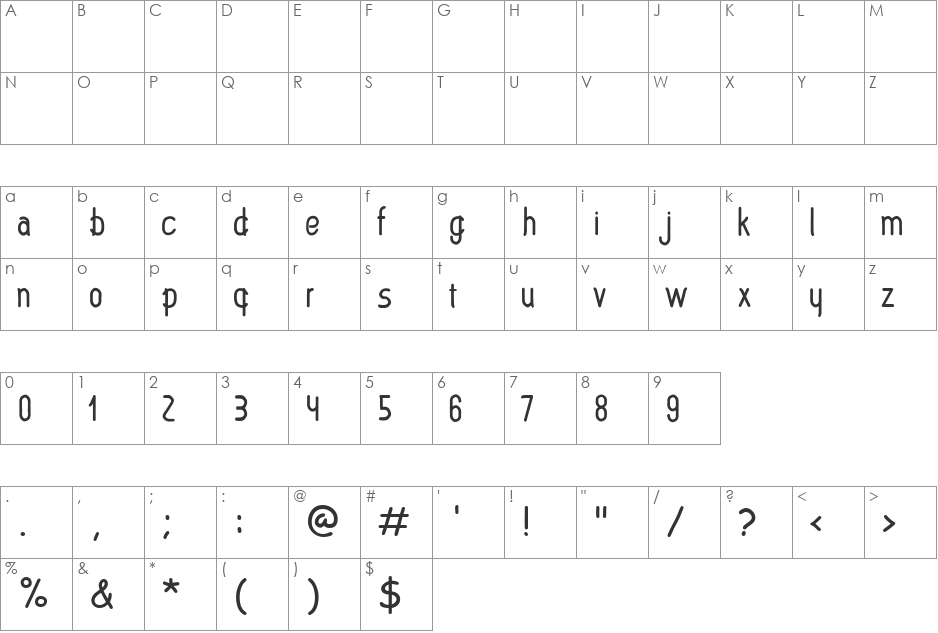 Modular Sans font character map preview