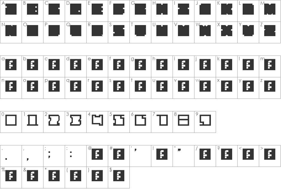MODULE font character map preview