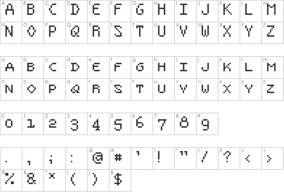 ModusSmallCaps font character map preview