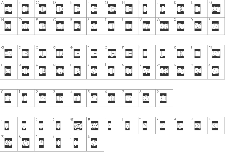 a_BentoCmB&W font character map preview