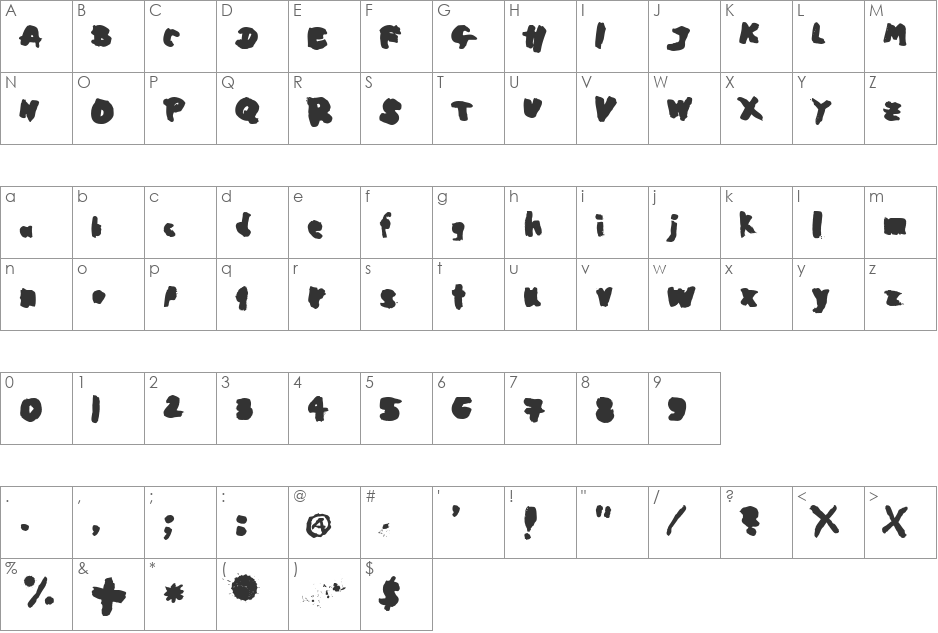 Mogadischu font character map preview