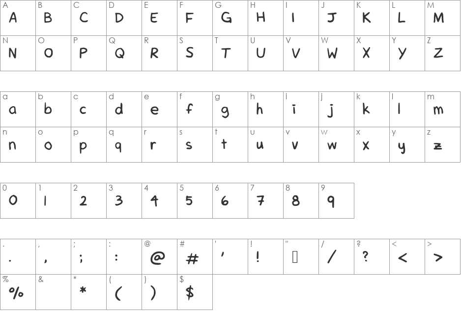 MoguFont font character map preview
