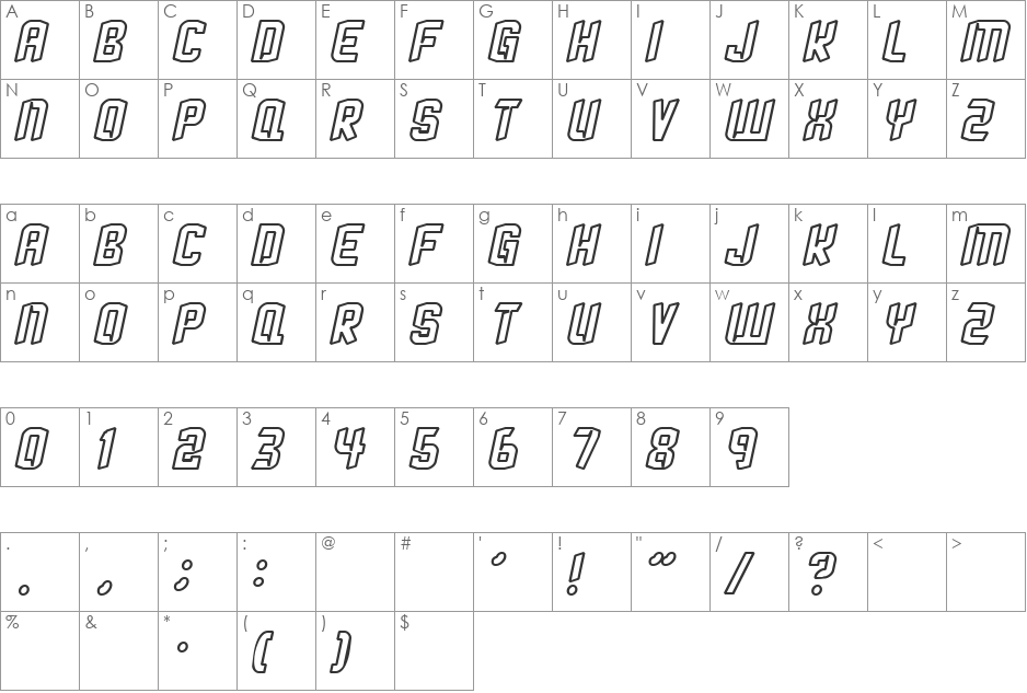 Mohabbath font character map preview