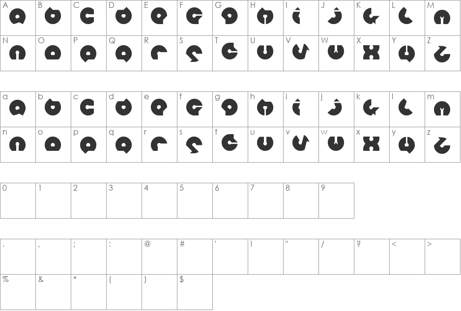 mohr font character map preview