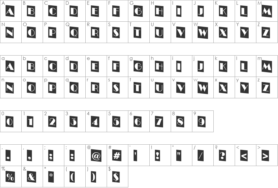 a_BentoCmDn font character map preview