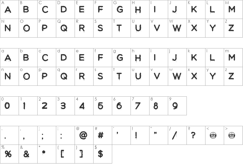 Moist font character map preview