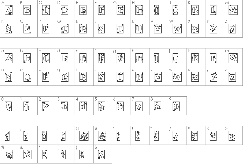 a_BentoCmInk font character map preview