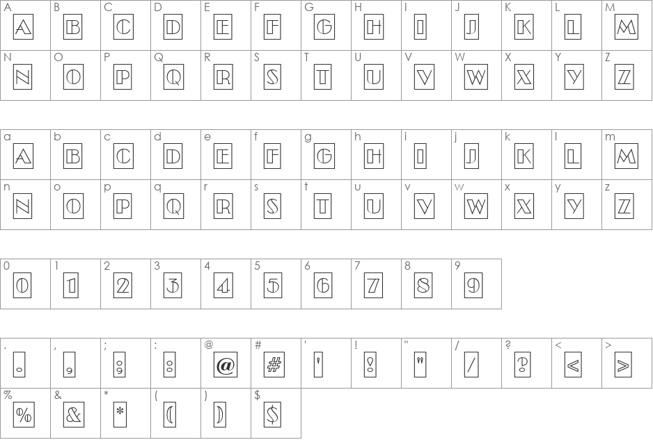 a_BentoCmOtl font character map preview