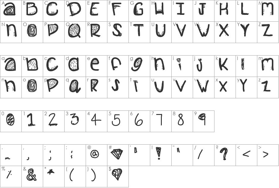 MojoSoDope font character map preview