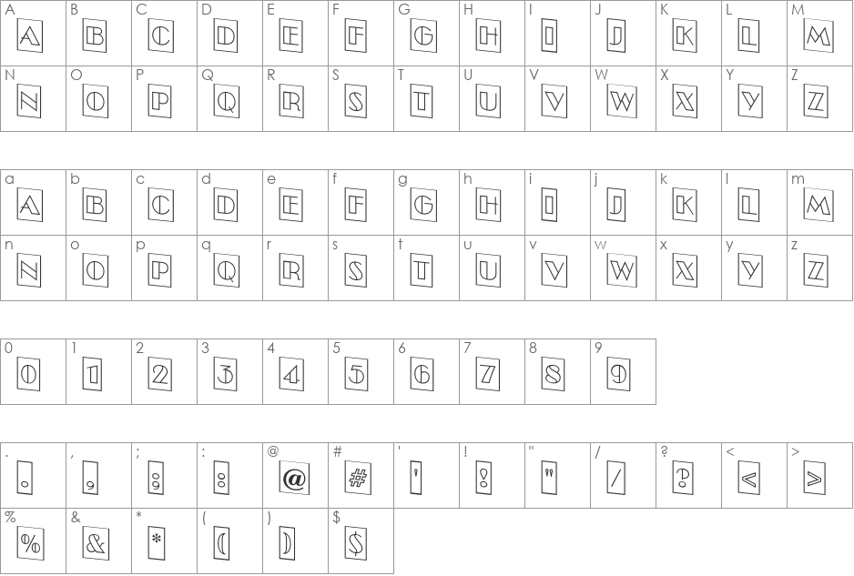 a_BentoCmOtlDn font character map preview