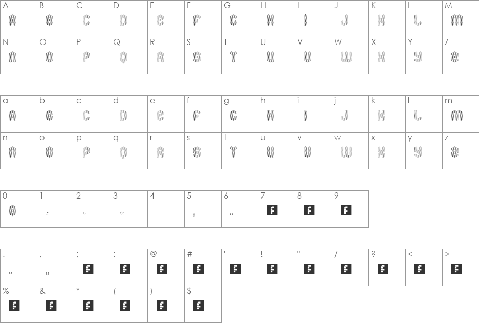 molecular complex 1 font character map preview