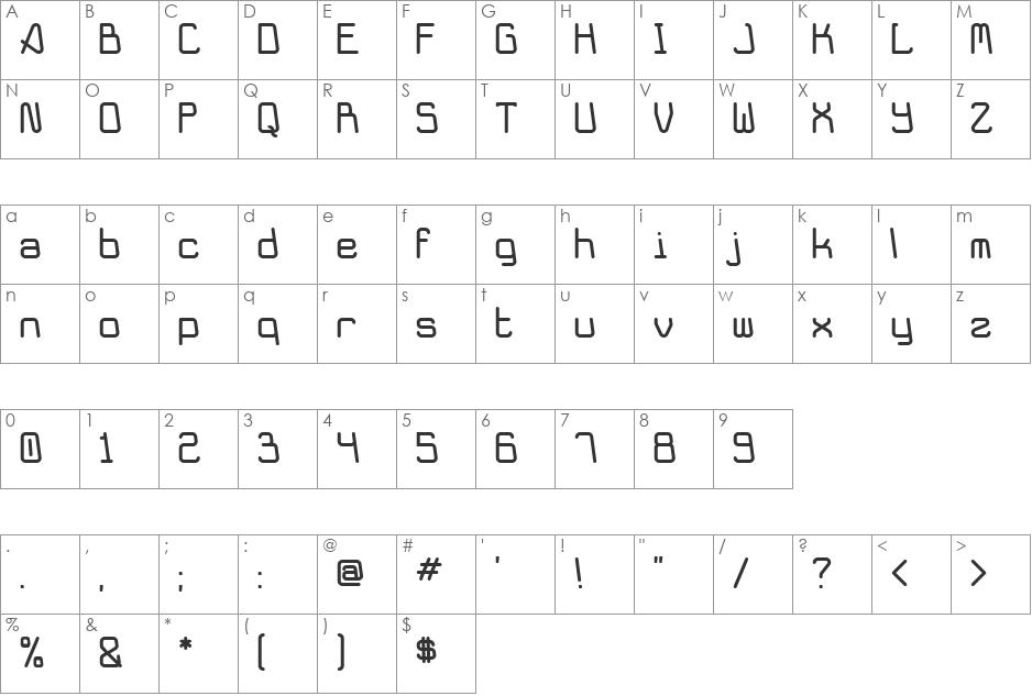Molly Rose font character map preview