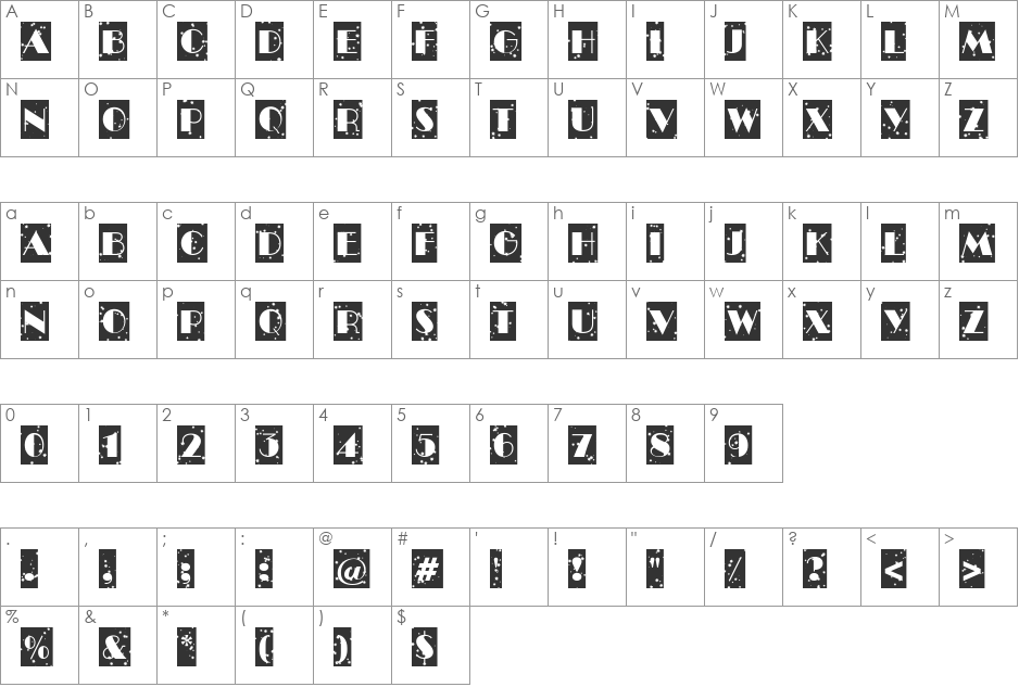 a_BentoCmStNt font character map preview