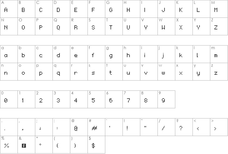 Monaco font character map preview
