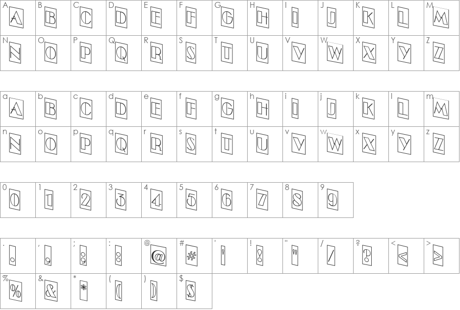 a_BentTitulCmDnOtlNr font character map preview