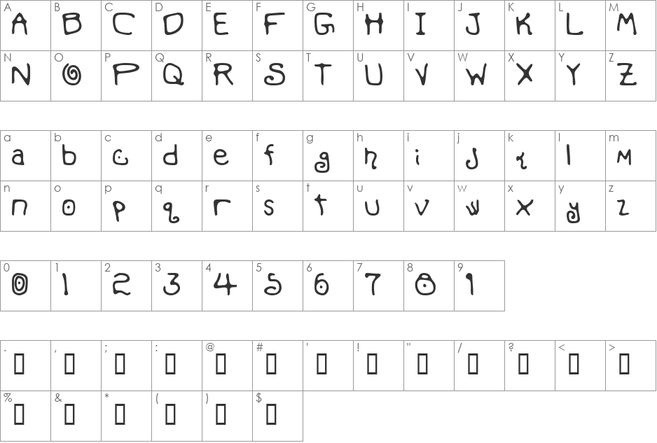 Mondo Messo Fonto Italic font character map preview
