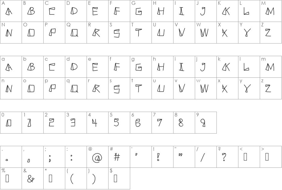MONETO font character map preview