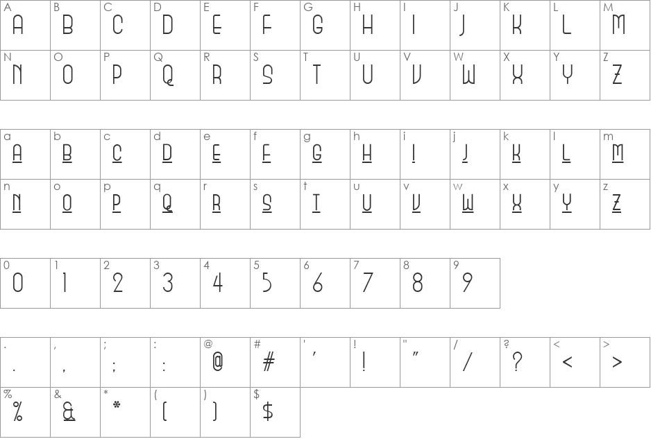 Monicas Salon NF font character map preview