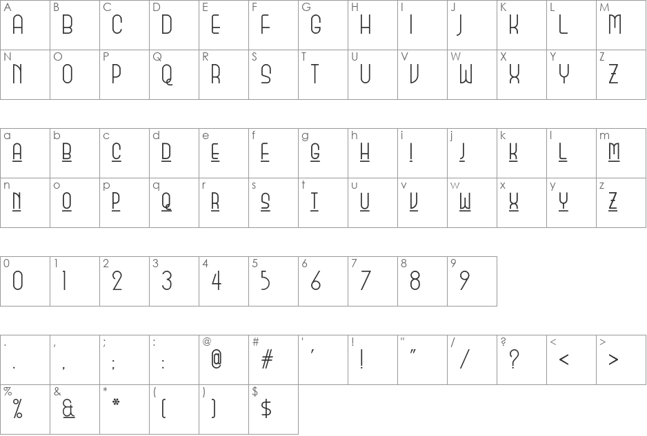 Monicas Salon Shadow NF font character map preview