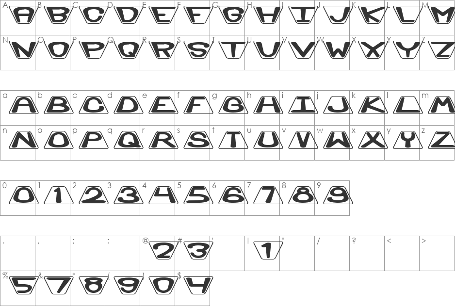 Monitor font character map preview