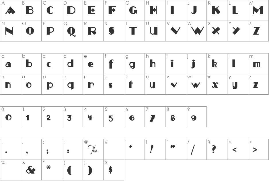 Monkey Fingers NF font character map preview