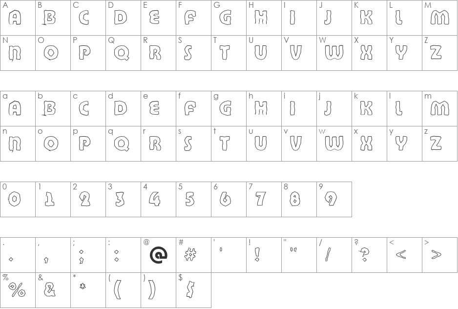 a_BighausTitulBrkHll font character map preview